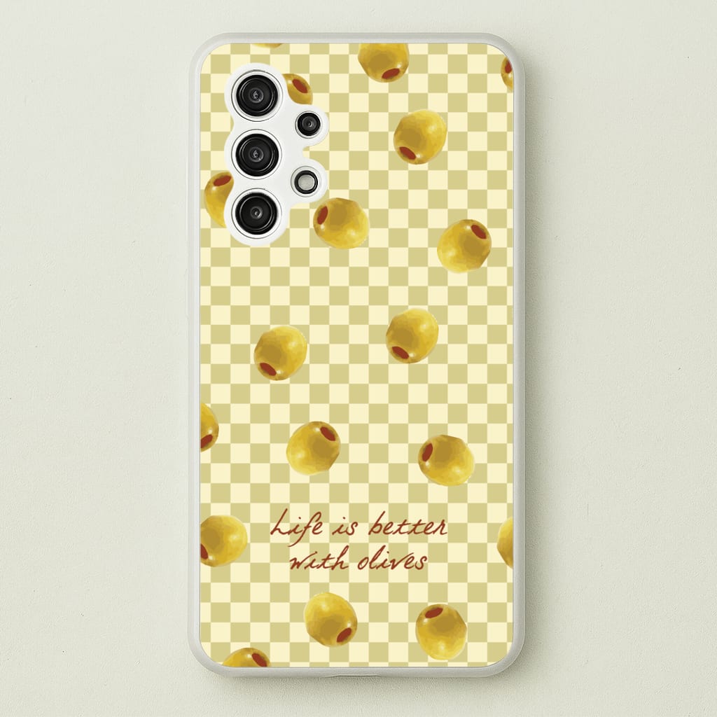 Life Is Better With Olives - Food Patterns Phone Case for Galaxy A13