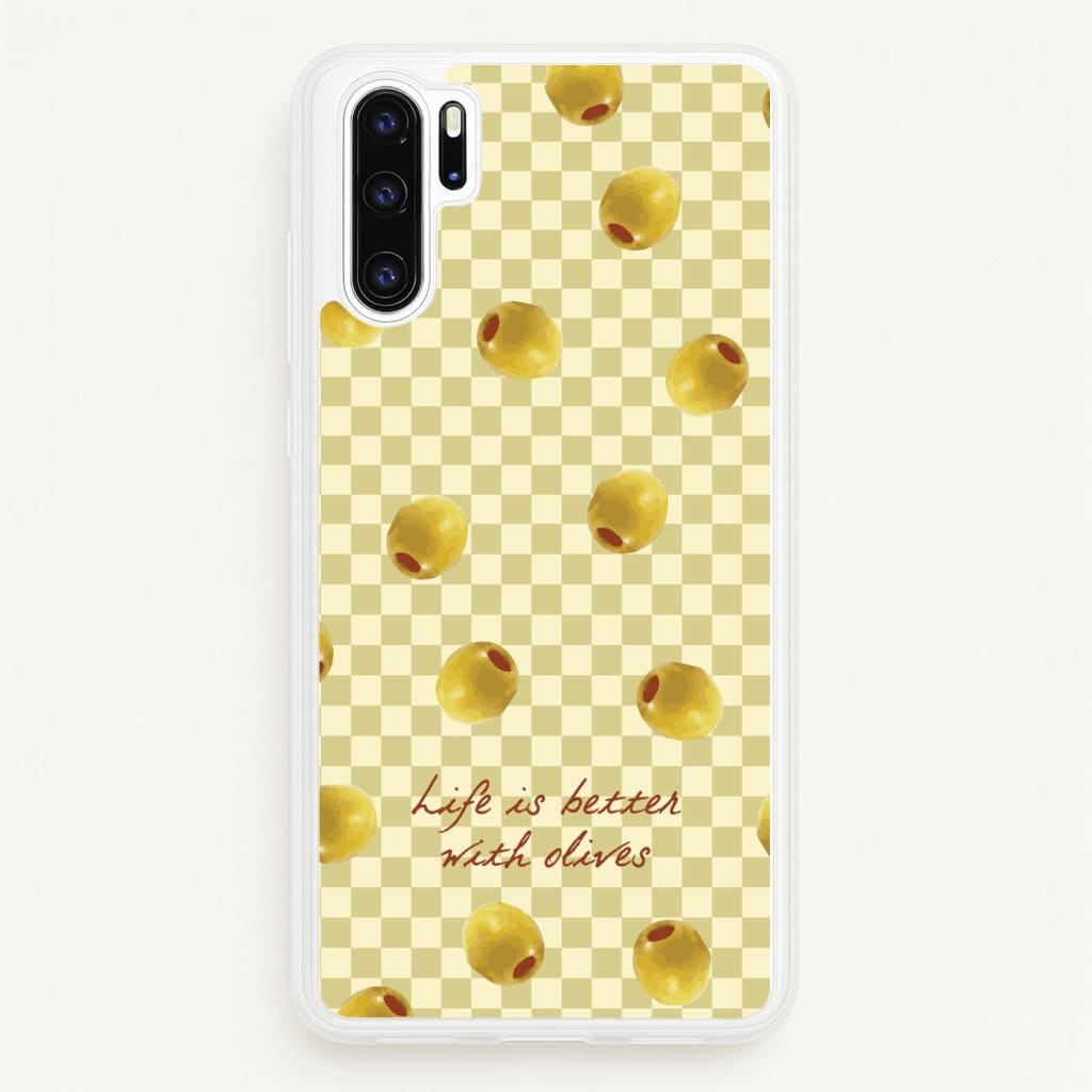 Life Is Better With Olives - Food Patterns Phone Case for Huawei P30 Pro