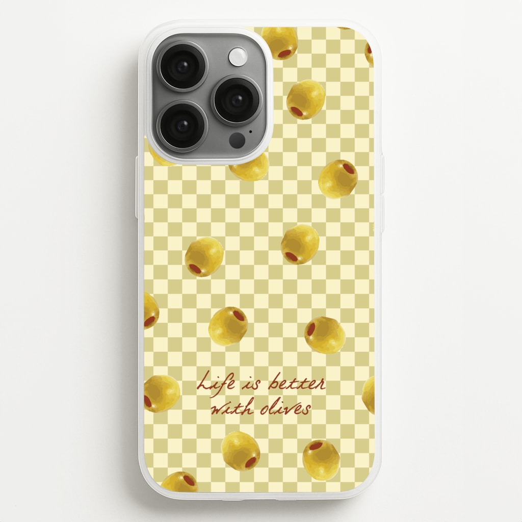 Life Is Better With Olives - Food Patterns Phone Case for iPhone 13 Pro Max