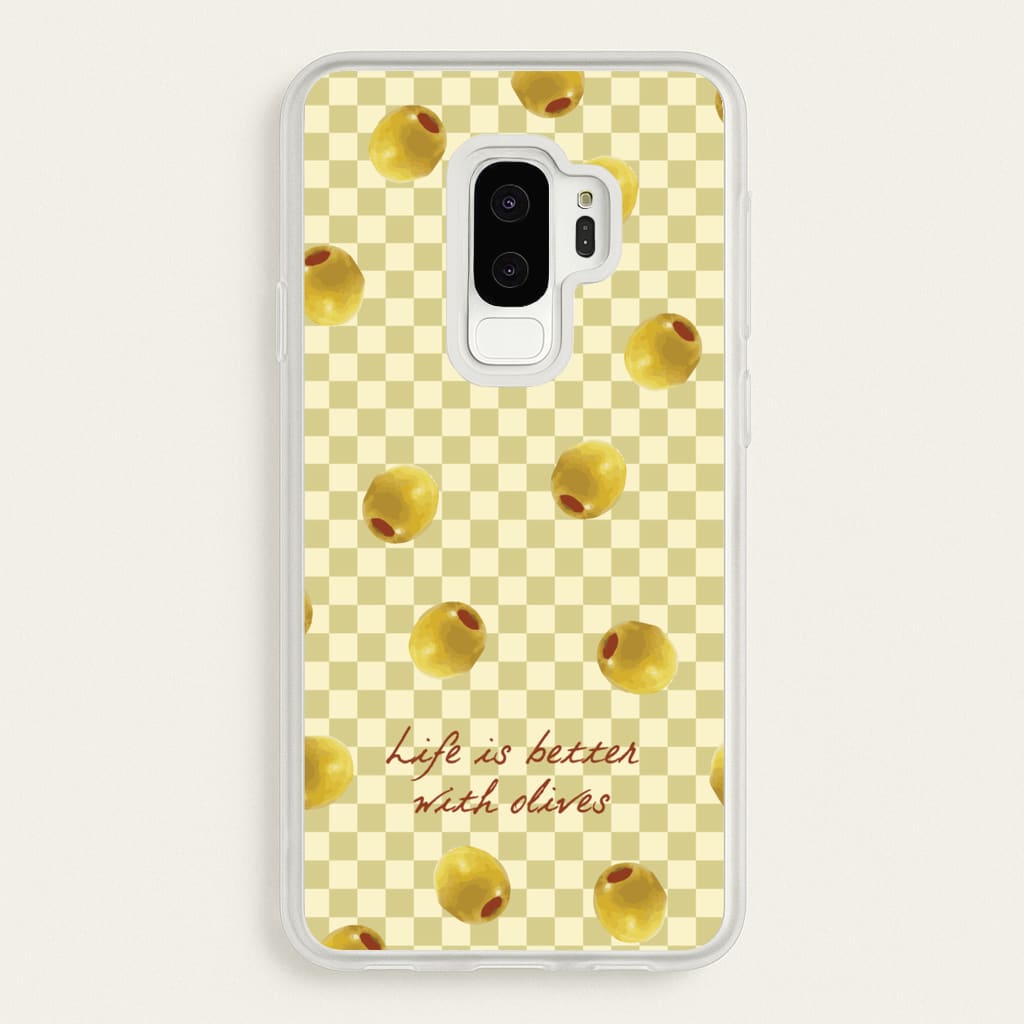 Life Is Better With Olives - Food Patterns Phone Case for Galaxy S9 Plus