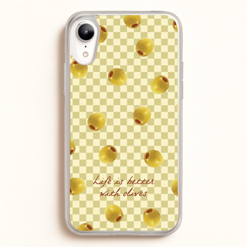 Life Is Better With Olives - Food Patterns Phone Case for iPhone XR