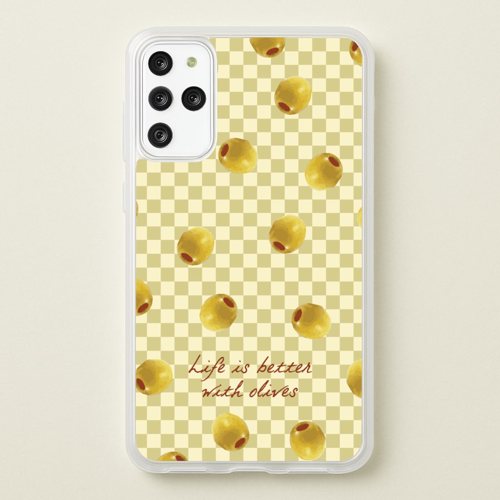Life Is Better With Olives - Food Patterns Phone Case for Galaxy S20 Plus
