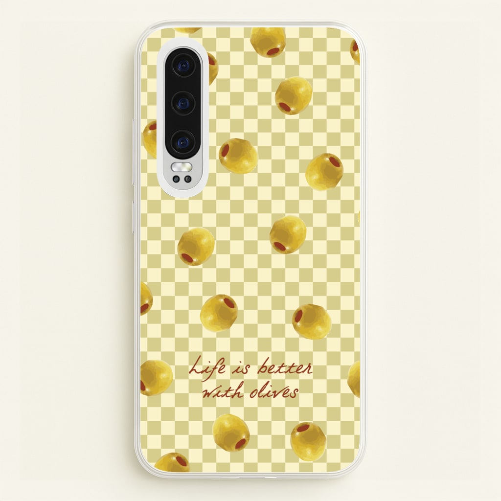 Life Is Better With Olives - Food Patterns Phone Case for Huawei P30