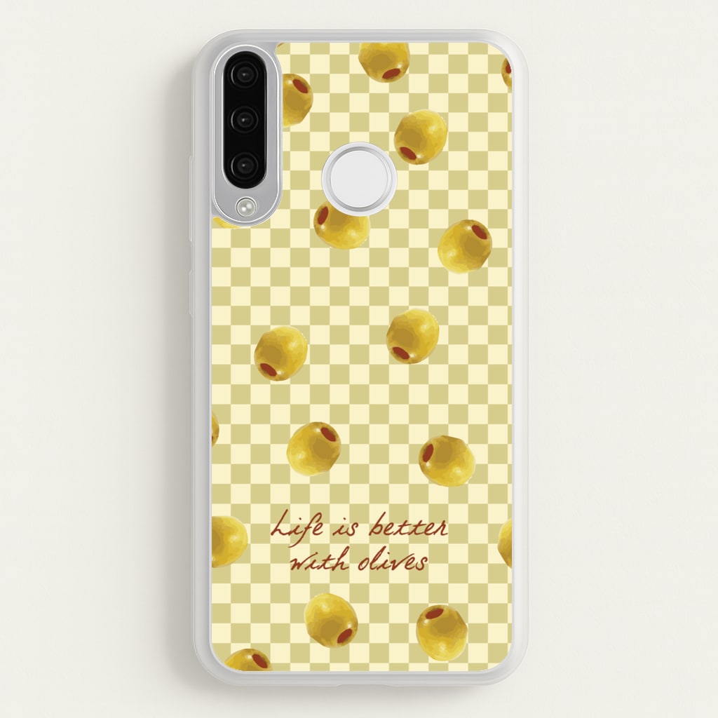 Life Is Better With Olives - Food Patterns Phone Case for Huawei P30 Lite