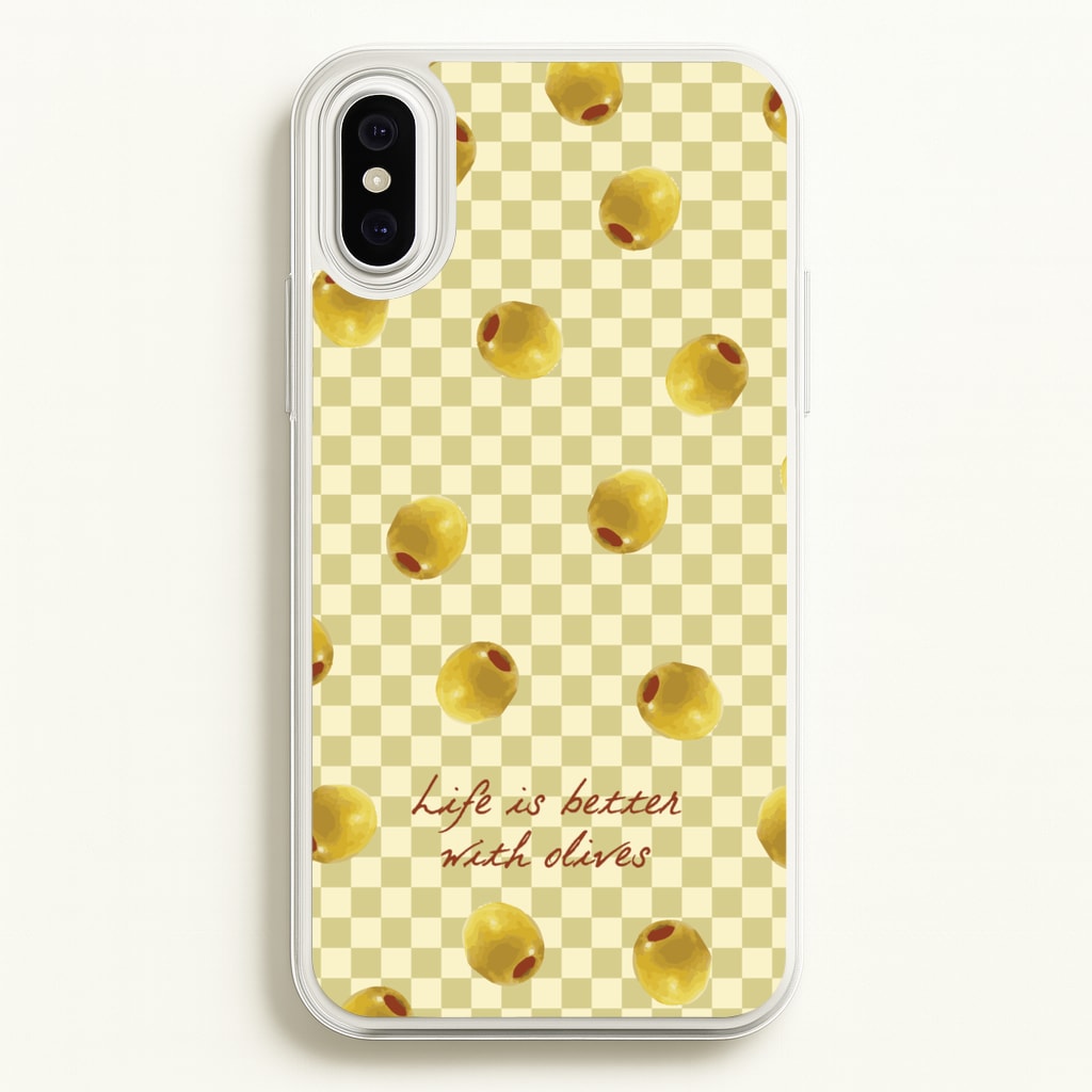 Life Is Better With Olives - Food Patterns Phone Case for iPhone XS Max