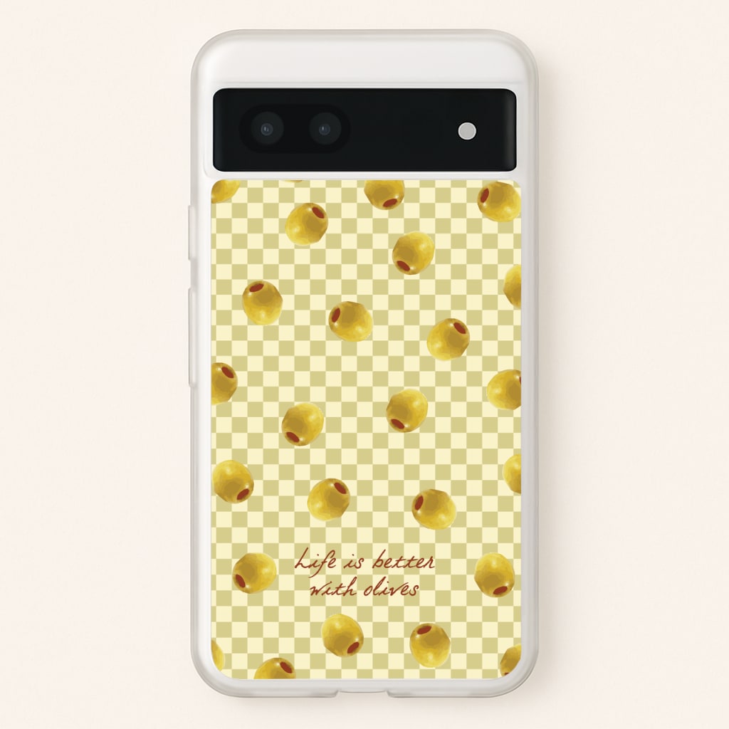 Life Is Better With Olives - Food Patterns Phone Case for Google Pixel 6a