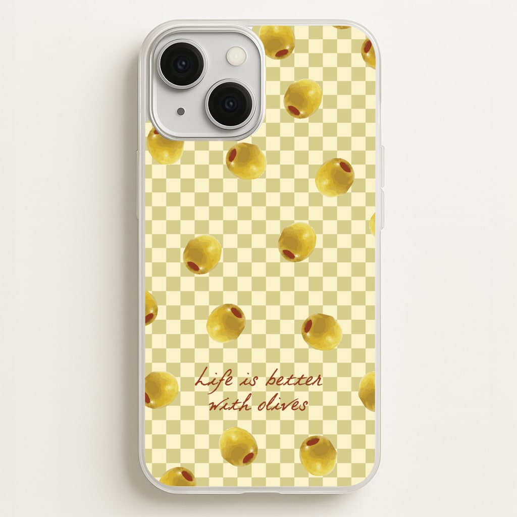 Life Is Better With Olives - Food Patterns Phone Case for iPhone 13 Mini