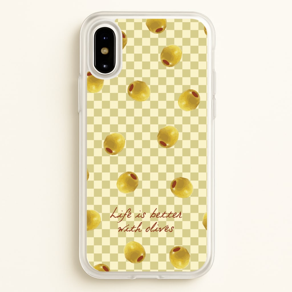 Life Is Better With Olives - Food Patterns Phone Case for iPhone X / XS