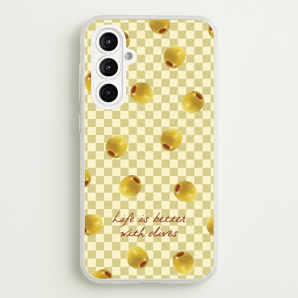 Life Is Better With Olives - Food Patterns Phone Case for Galaxy A16