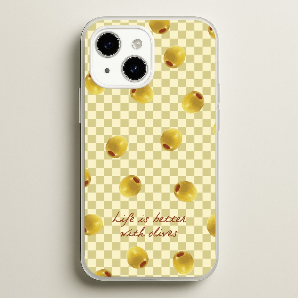 Life Is Better With Olives - Food Patterns Phone Case for iPhone 15