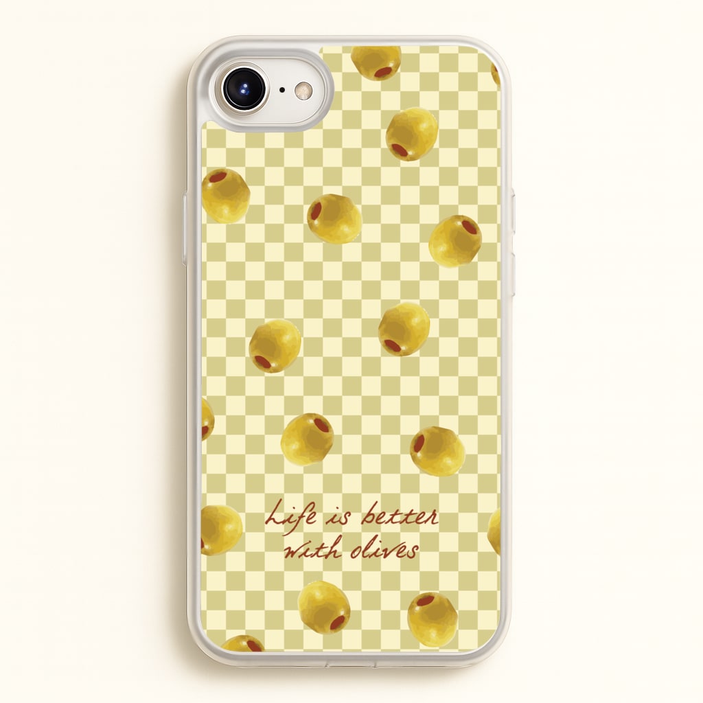 Life Is Better With Olives - Food Patterns Phone Case for iPhone 6 Plus / 7 Plus / 8 Plus