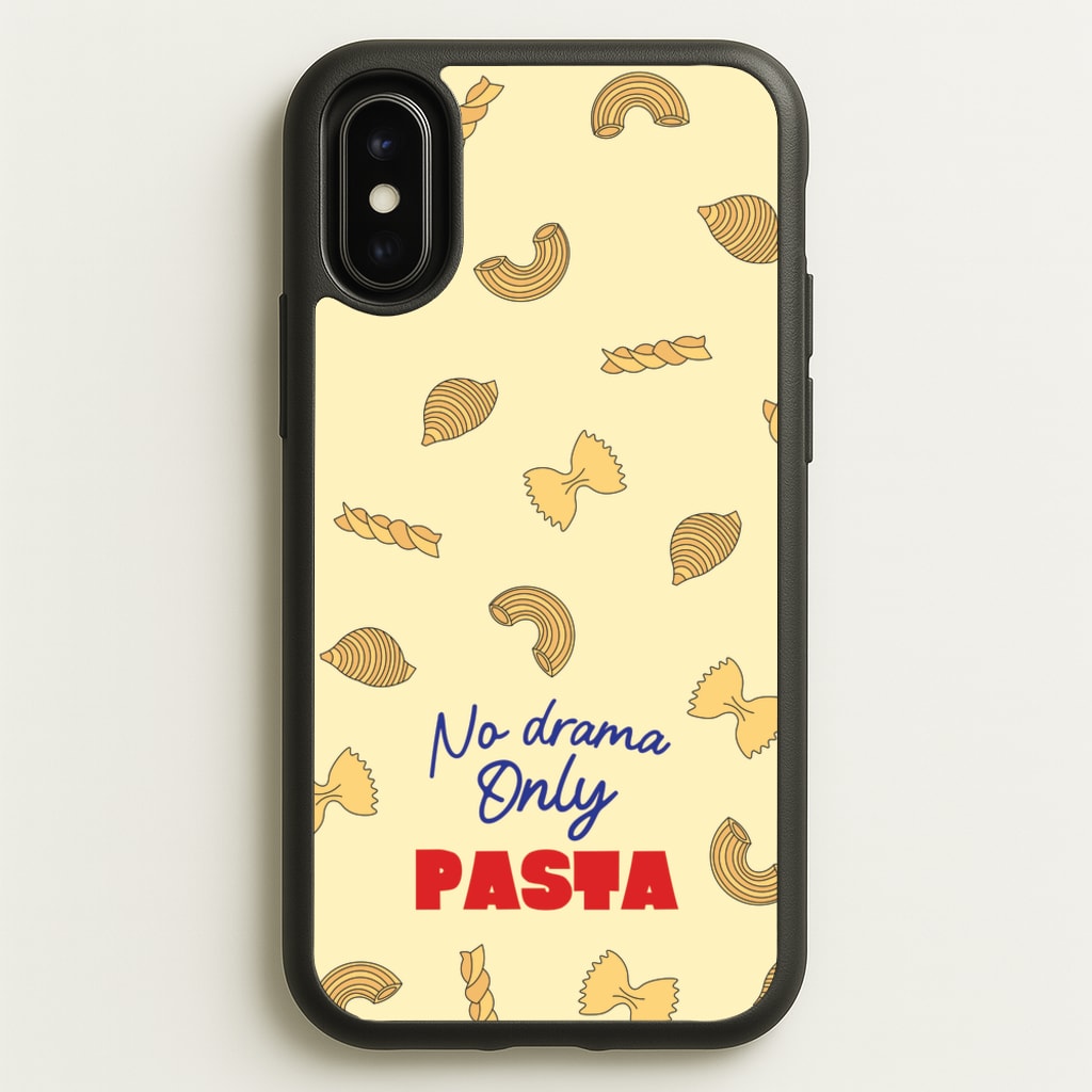 No Drama, Only Pasta - Food Patterns Phone Case for iPhone X / XS