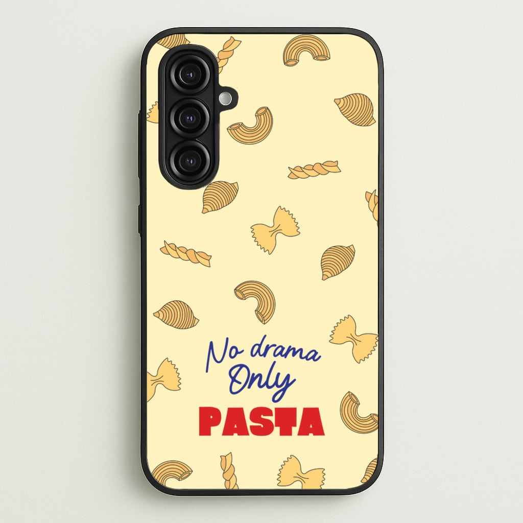 No Drama, Only Pasta - Food Patterns Phone Case for Galaxy A16