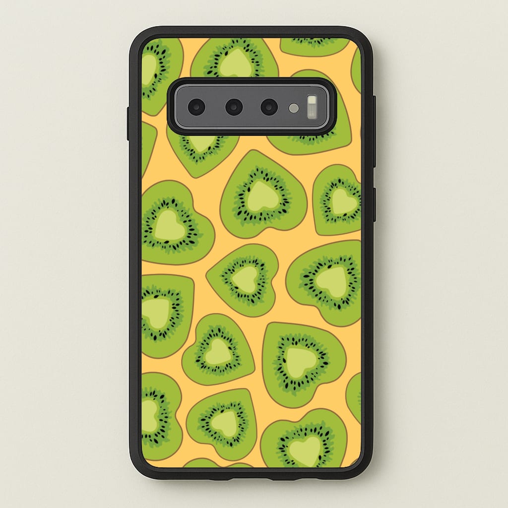 Kiwi Hearts Pattern - Food Patterns Phone Case for Galaxy S10