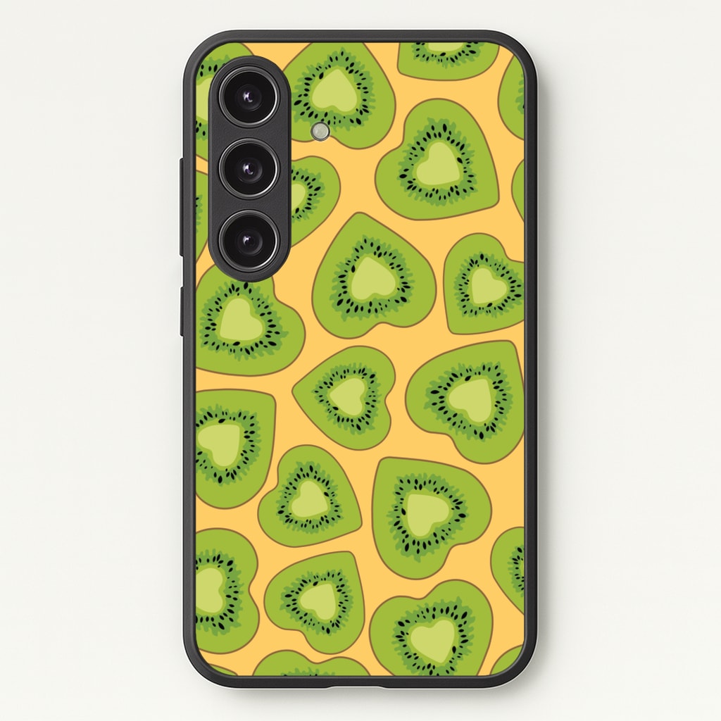 Kiwi Hearts Pattern - Food Patterns Phone Case for Galaxy S25 Plus