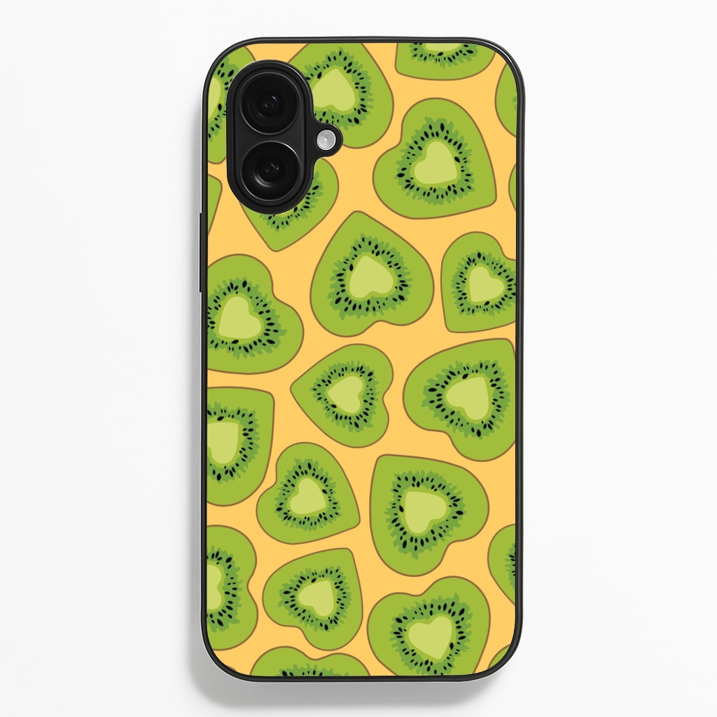Kiwi Hearts Pattern - Food Patterns Phone Case for iPhone 16 Plus