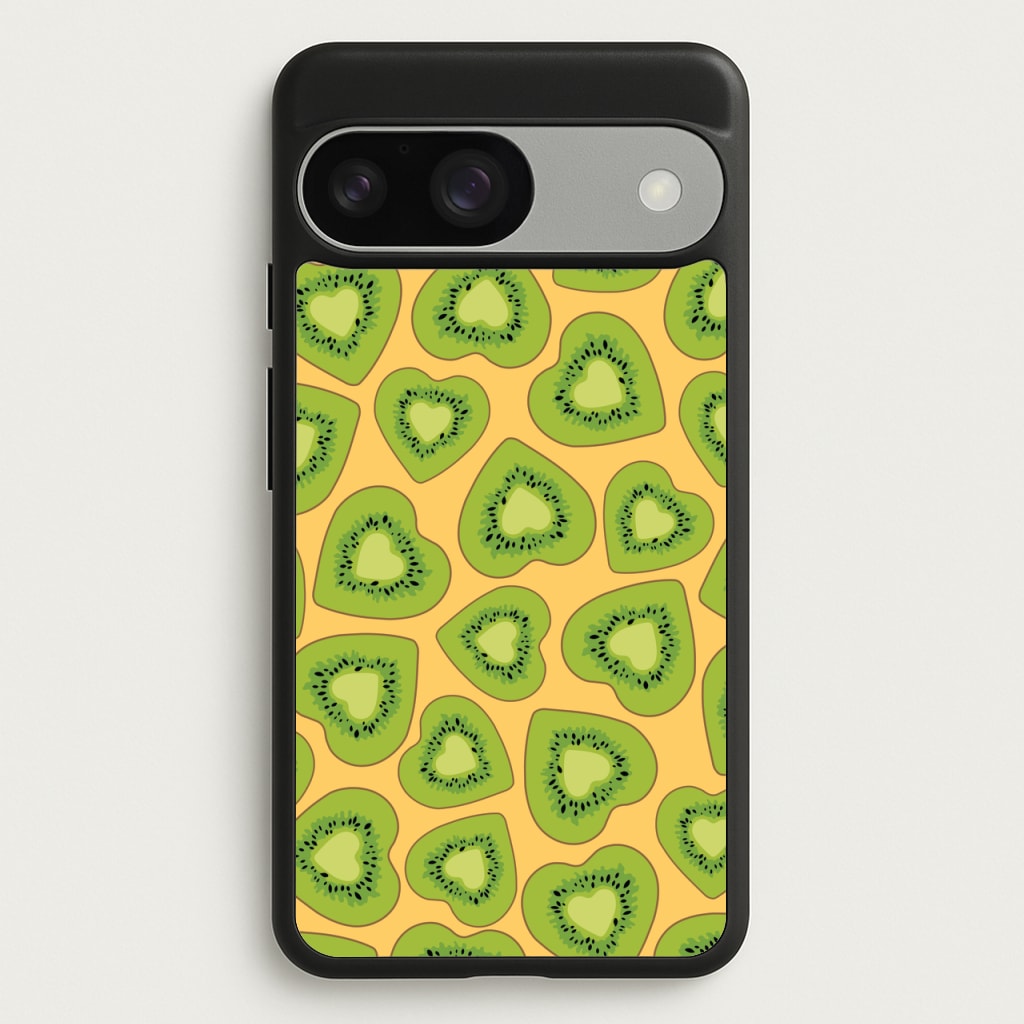 Kiwi Hearts Pattern - Food Patterns Phone Case for Google Pixel 9 / 9 Pro