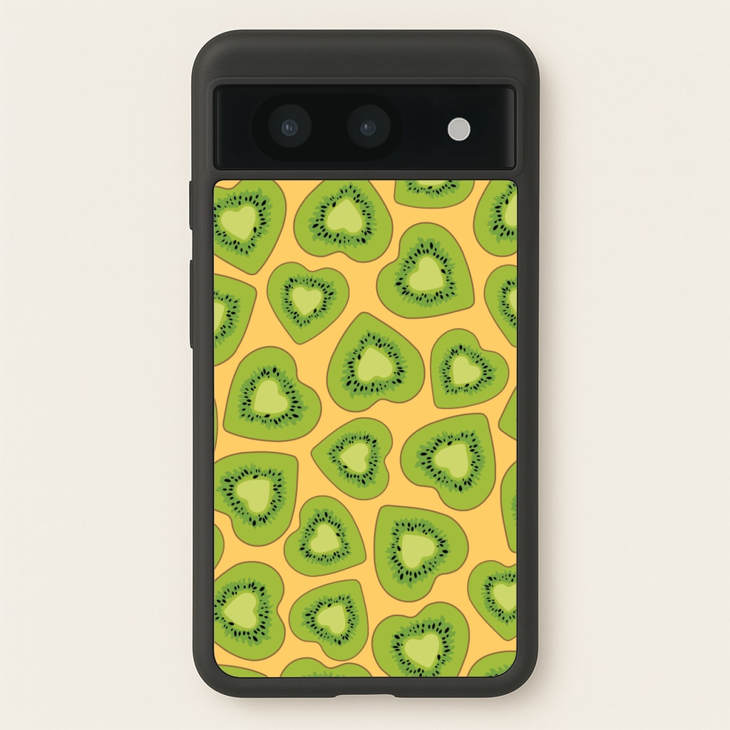 Kiwi Hearts Pattern - Food Patterns Phone Case for Google Pixel 8a