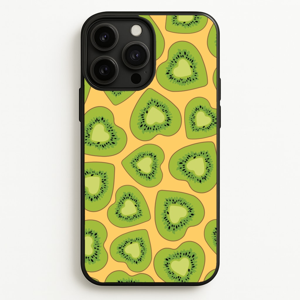 Kiwi Hearts Pattern - Food Patterns Phone Case for iPhone 13 Pro Max