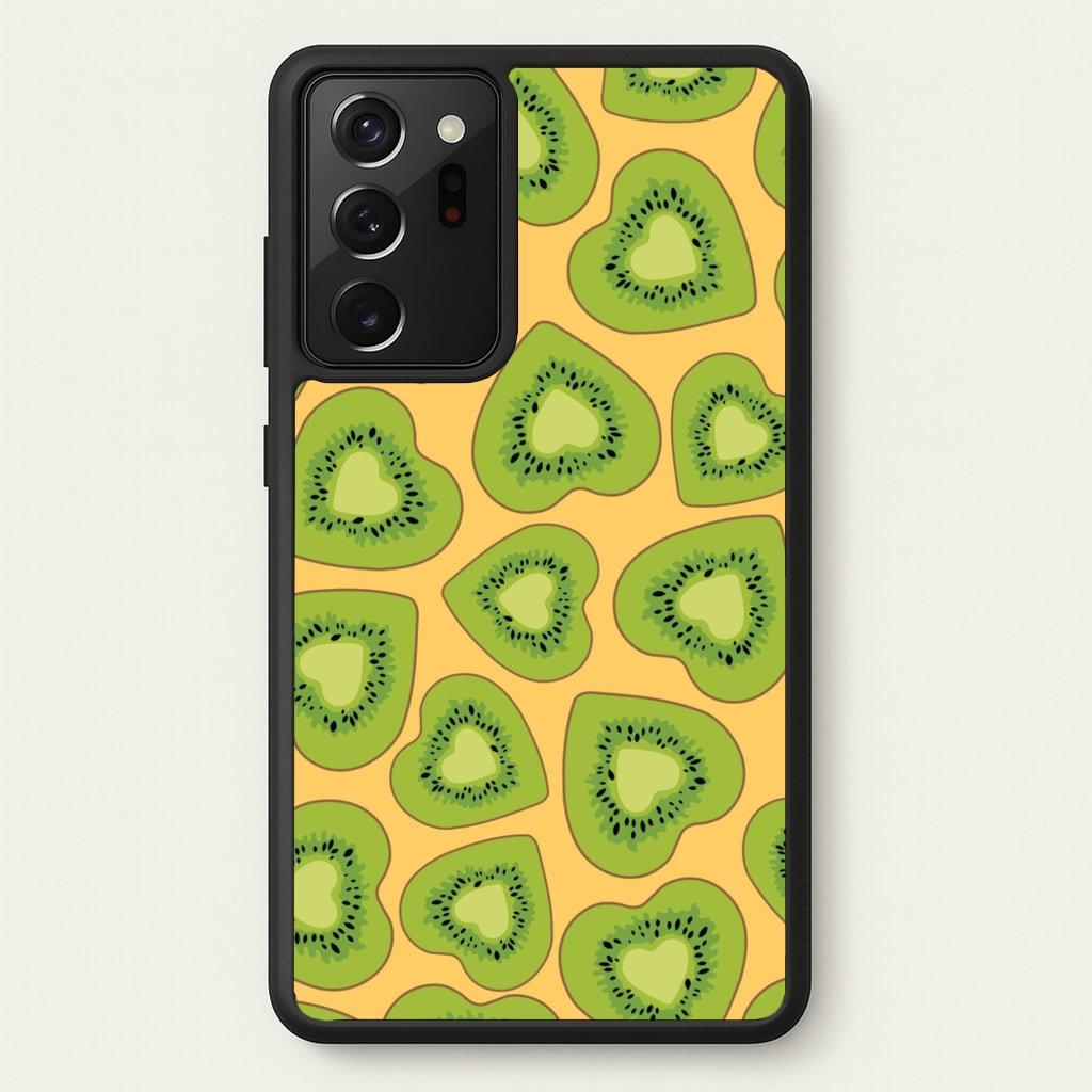 Kiwi Hearts Pattern - Food Patterns Phone Case for Galaxy Note 20 Ultra