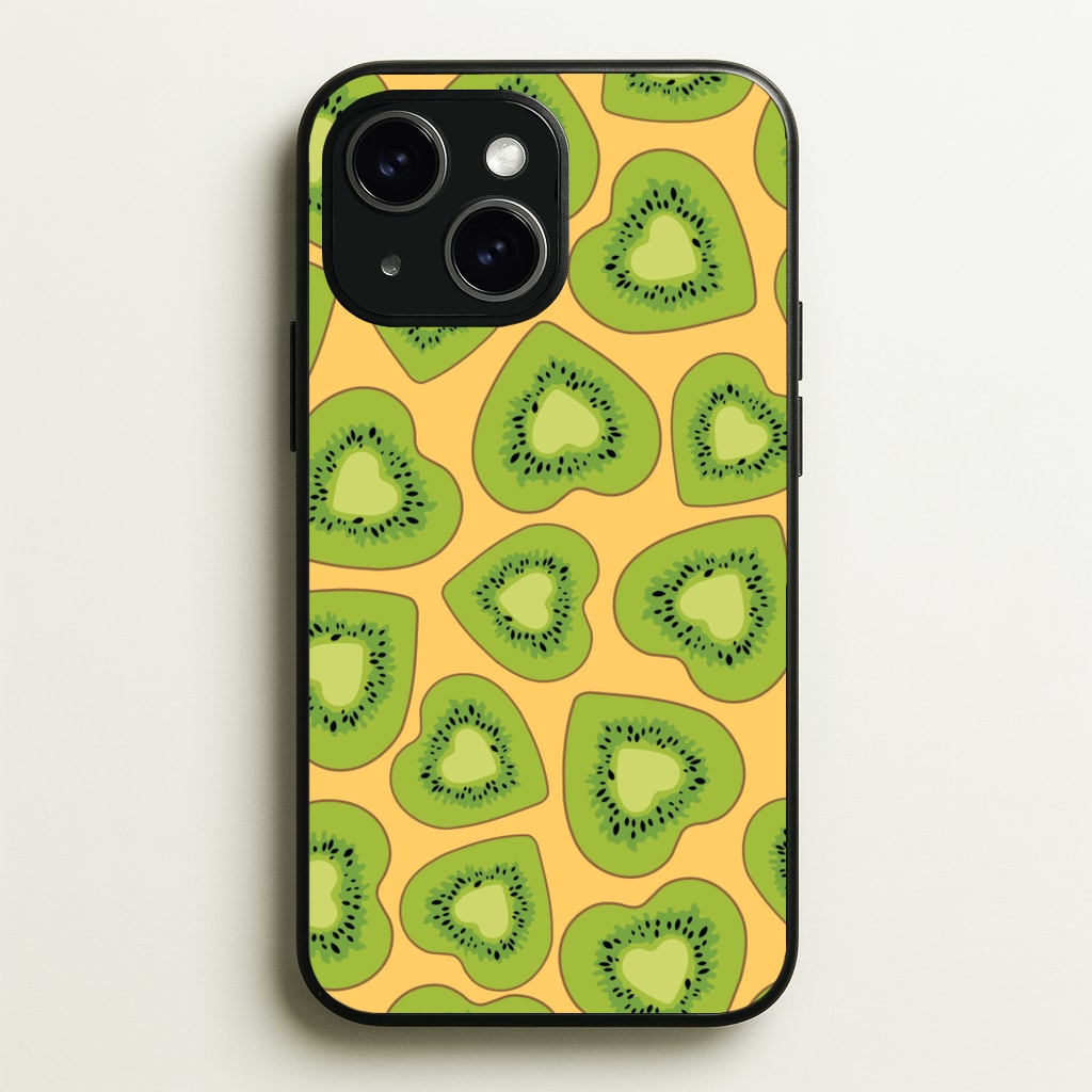Kiwi Hearts Pattern - Food Patterns Phone Case for iPhone 15 Plus