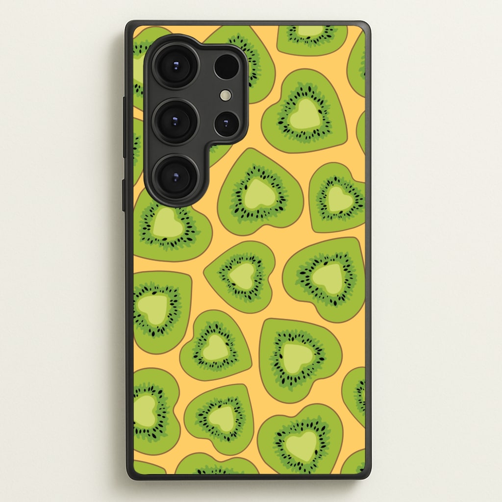 Kiwi Hearts Pattern - Food Patterns Phone Case for Galaxy S25 Ultra