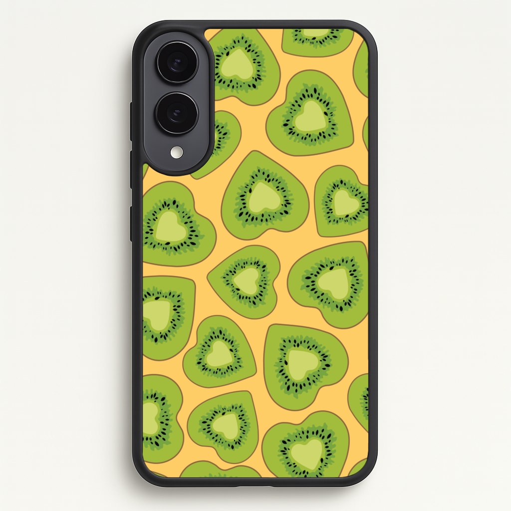 Kiwi Hearts Pattern - Food Patterns Phone Case for Galaxy S25 Edge