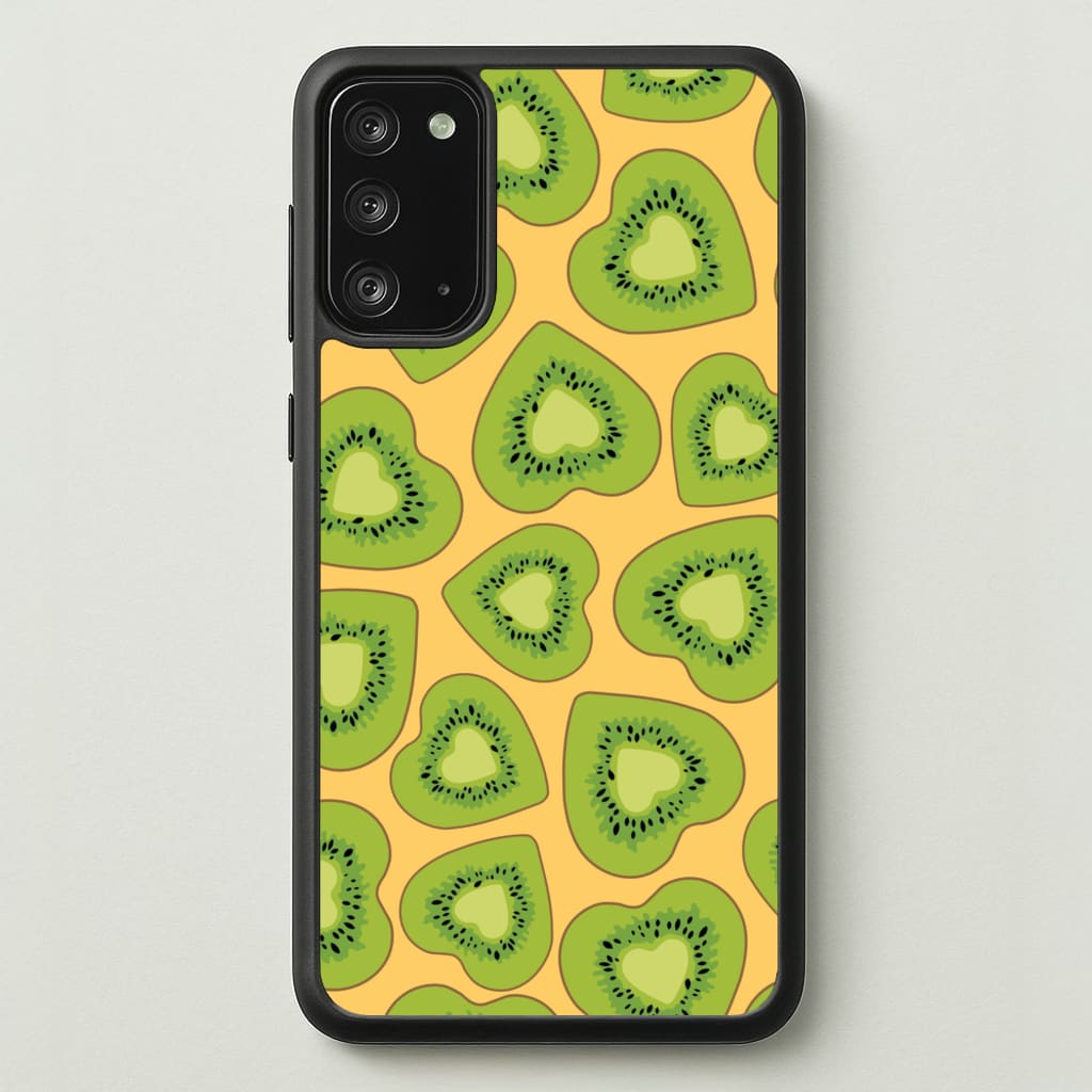 Kiwi Hearts Pattern - Food Patterns Phone Case for Galaxy Note 20