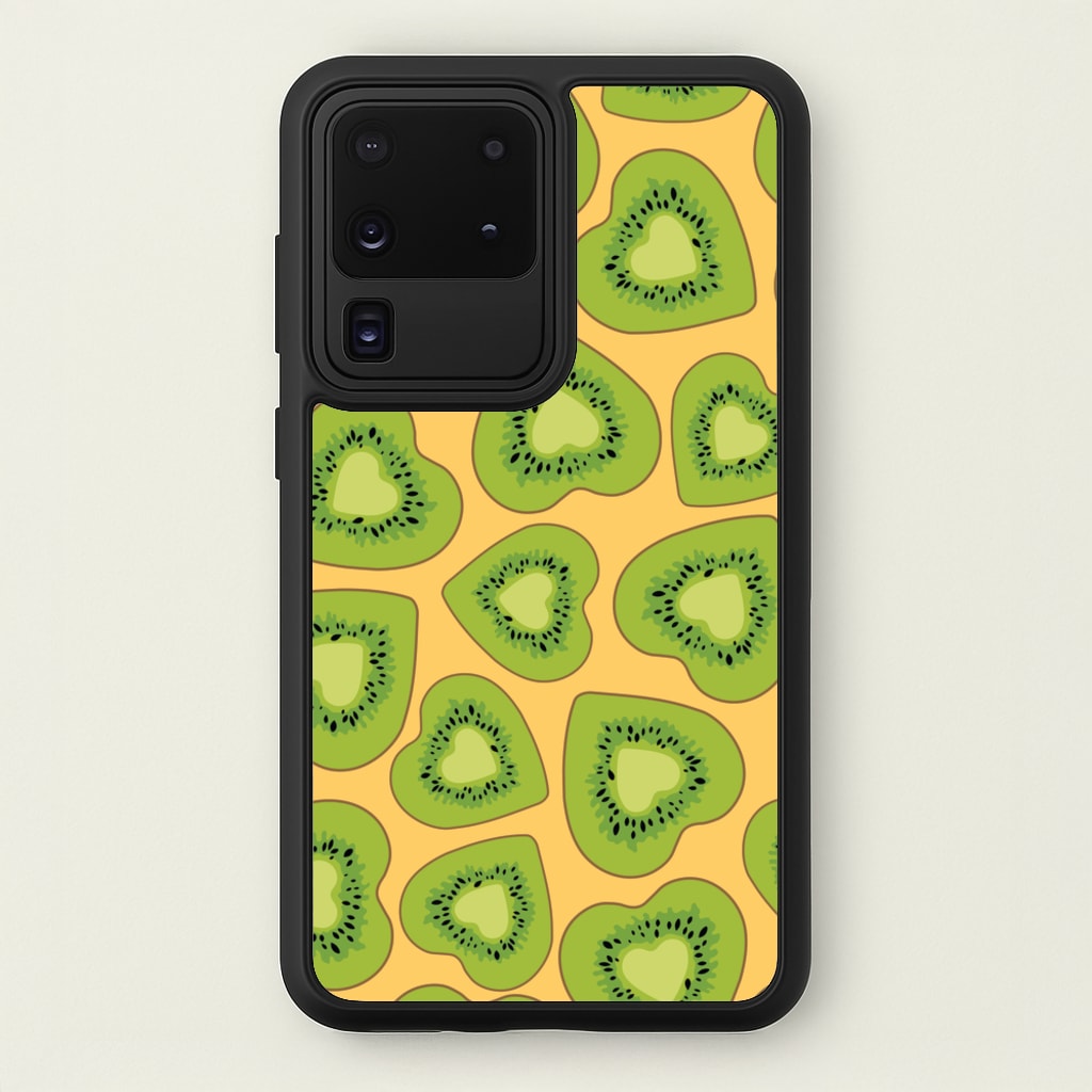Kiwi Hearts Pattern - Food Patterns Phone Case for Galaxy S20 Ultra