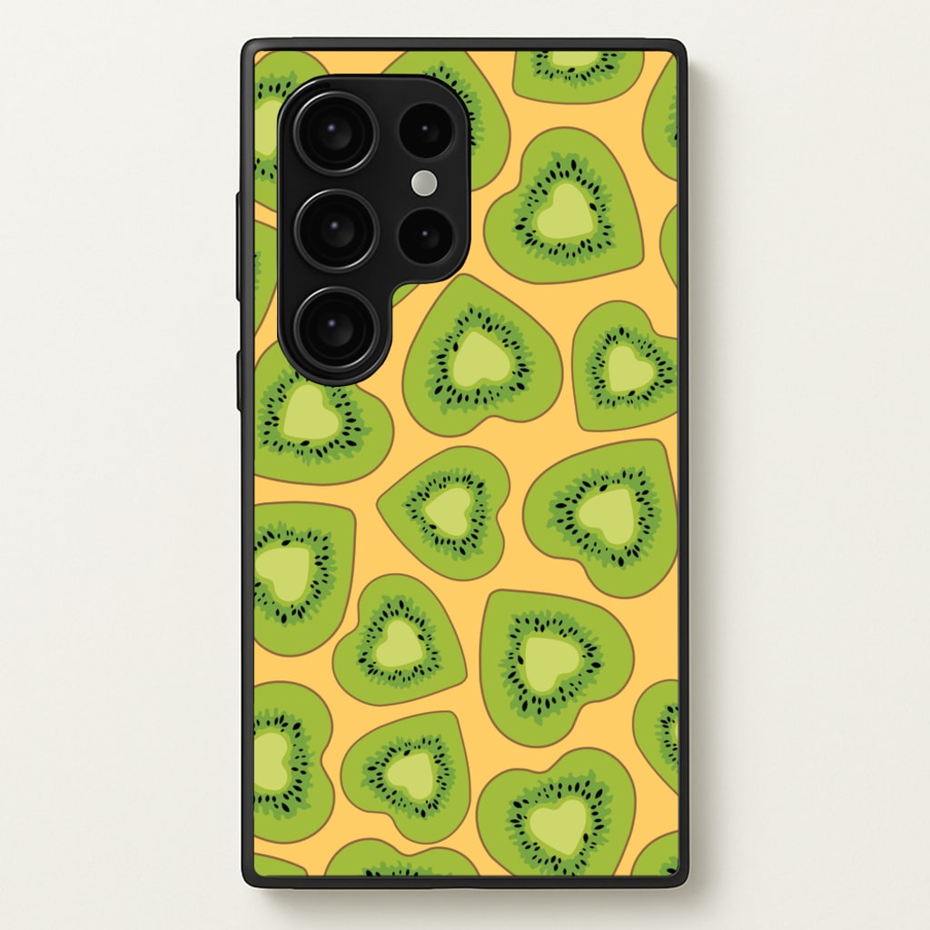 Kiwi Hearts Pattern - Food Patterns Phone Case for Galaxy S24 Ultra