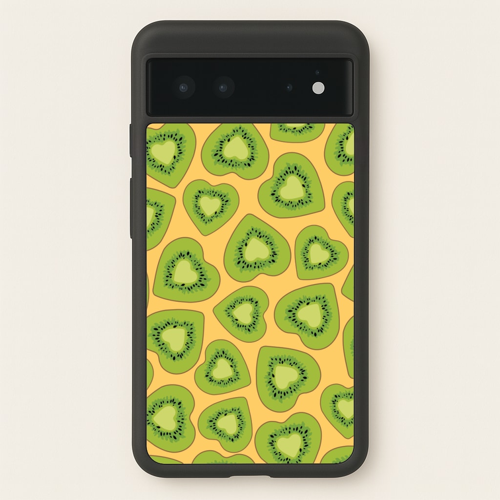 Kiwi Hearts Pattern - Food Patterns Phone Case for Google Pixel 6