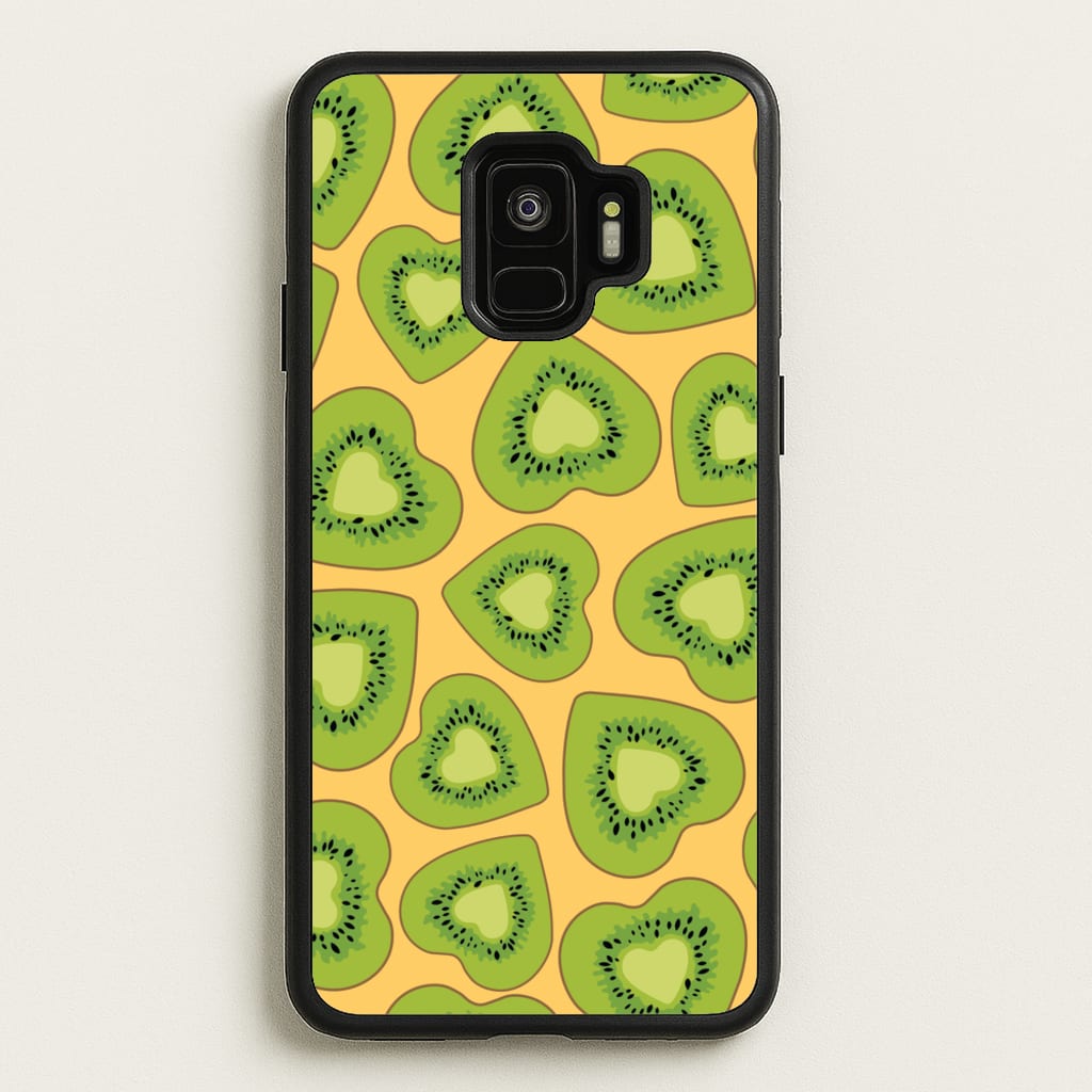 Kiwi Hearts Pattern - Food Patterns Phone Case for Galaxy S9