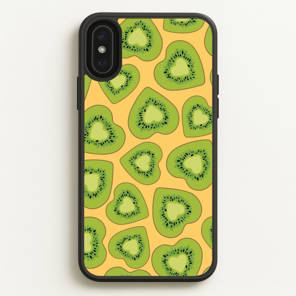 Kiwi Hearts Pattern - Food Patterns Phone Case for iPhone XS Max