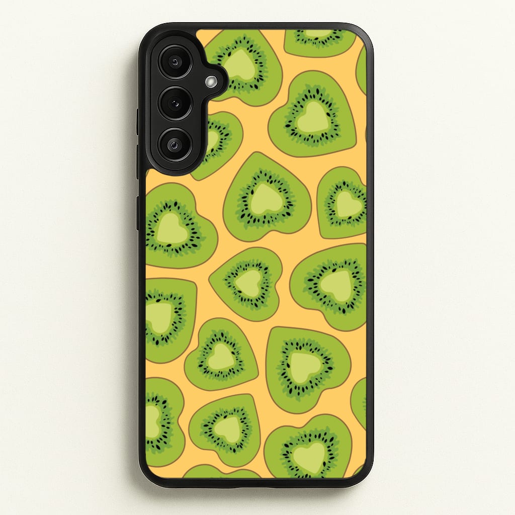 Kiwi Hearts Pattern - Food Patterns Phone Case for Galaxy A34