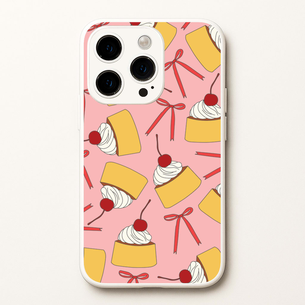 Coquette Bows And Pudding Pattern - Food Patterns Phone Case for iPhone 14 Pro