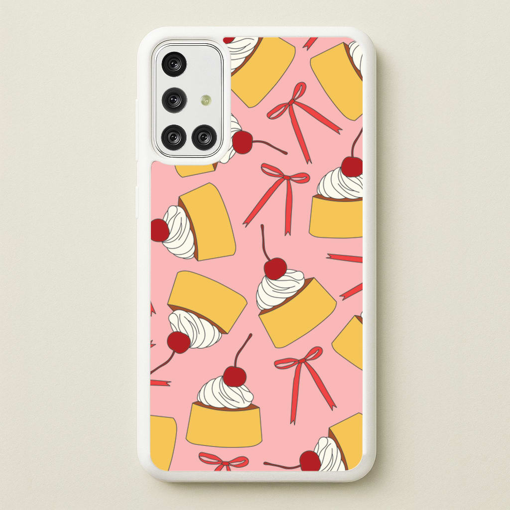 Coquette Bows And Pudding Pattern - Food Patterns Phone Case for Galaxy A71
