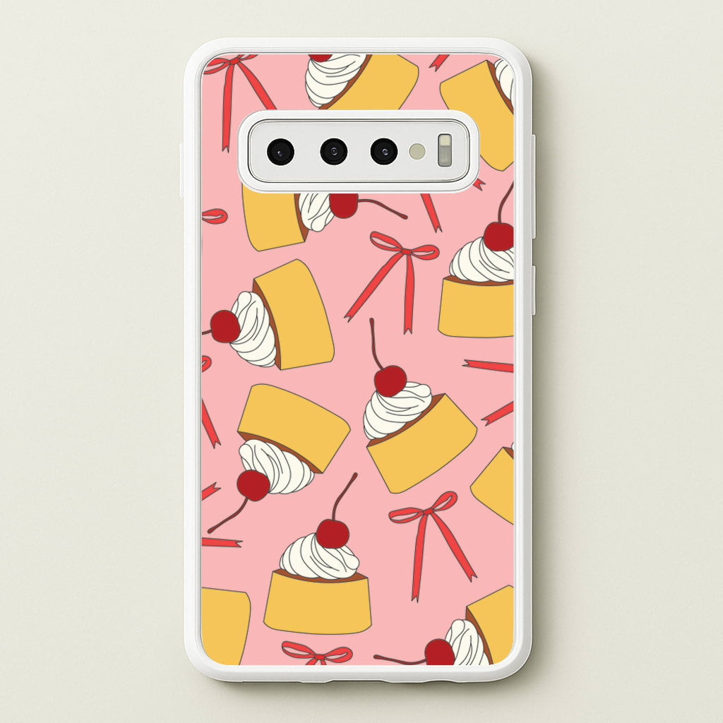 Coquette Bows And Pudding Pattern - Food Patterns Phone Case for Galaxy S10