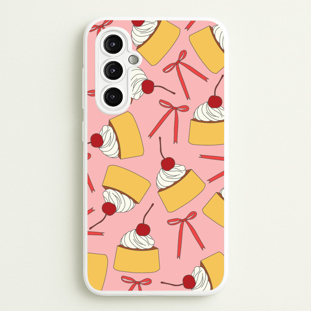 Coquette Bows And Pudding Pattern - Food Patterns Phone Case for Galaxy A14