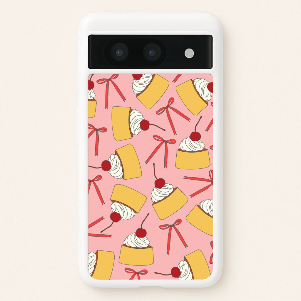 Coquette Bows And Pudding Pattern - Food Patterns Phone Case for Google Pixel 8a