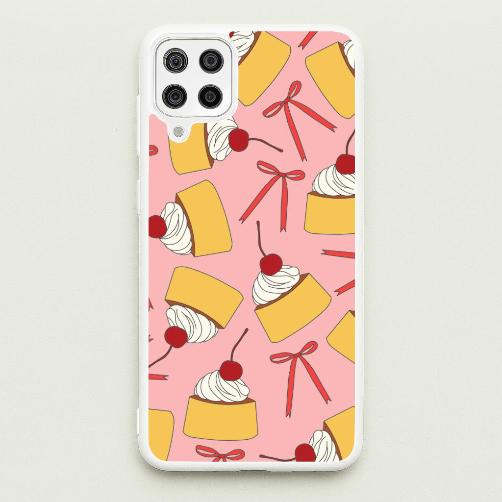 Coquette Bows And Pudding Pattern - Food Patterns Phone Case for Galaxy A12