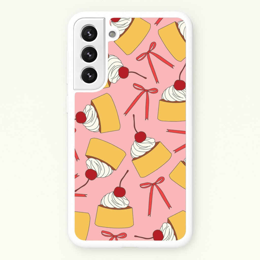Coquette Bows And Pudding Pattern - Food Patterns Phone Case for Galaxy S21FE