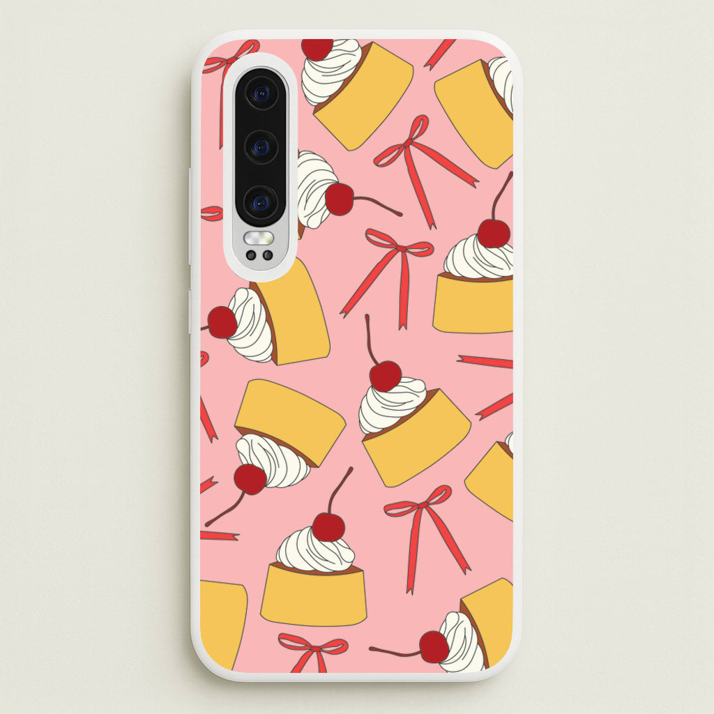 Coquette Bows And Pudding Pattern - Food Patterns Phone Case for Huawei P30