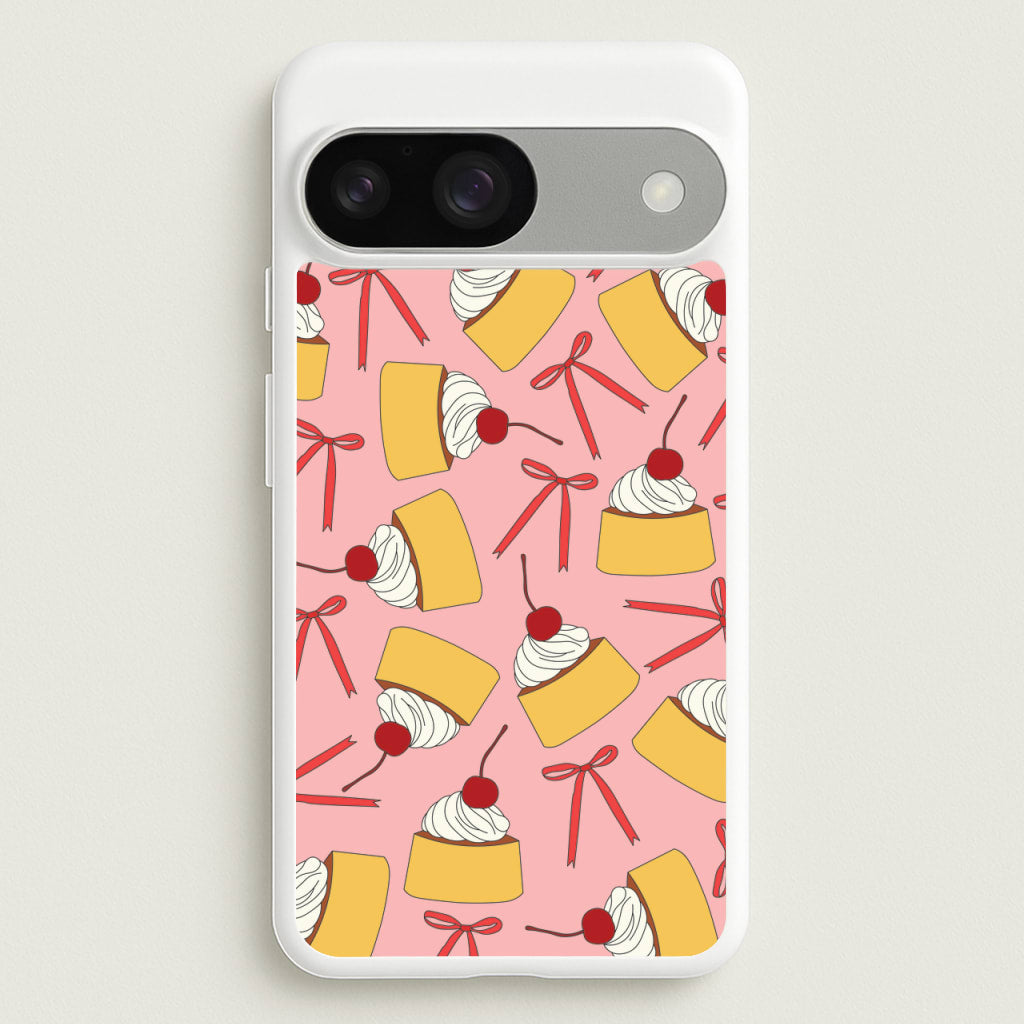 Coquette Bows And Pudding Pattern - Food Patterns Phone Case for Google Pixel 9 / 9 Pro