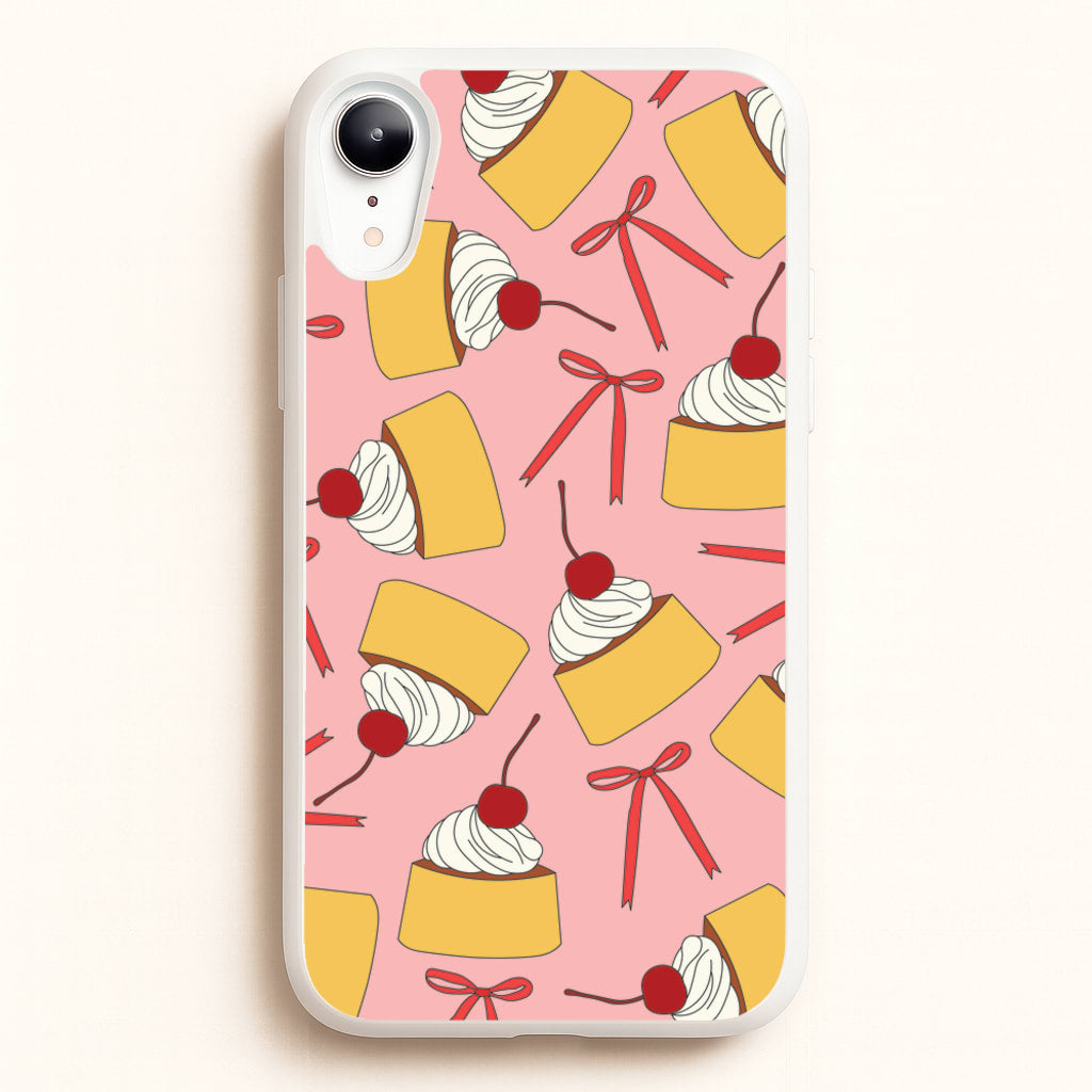 Coquette Bows And Pudding Pattern - Food Patterns Phone Case for iPhone XR