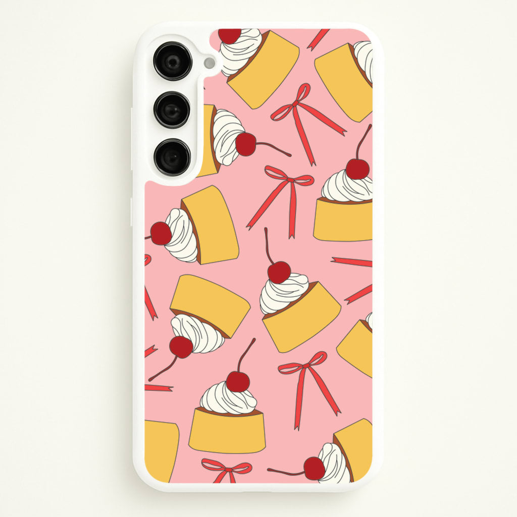 Coquette Bows And Pudding Pattern - Food Patterns Phone Case for Galaxy S23 Plus