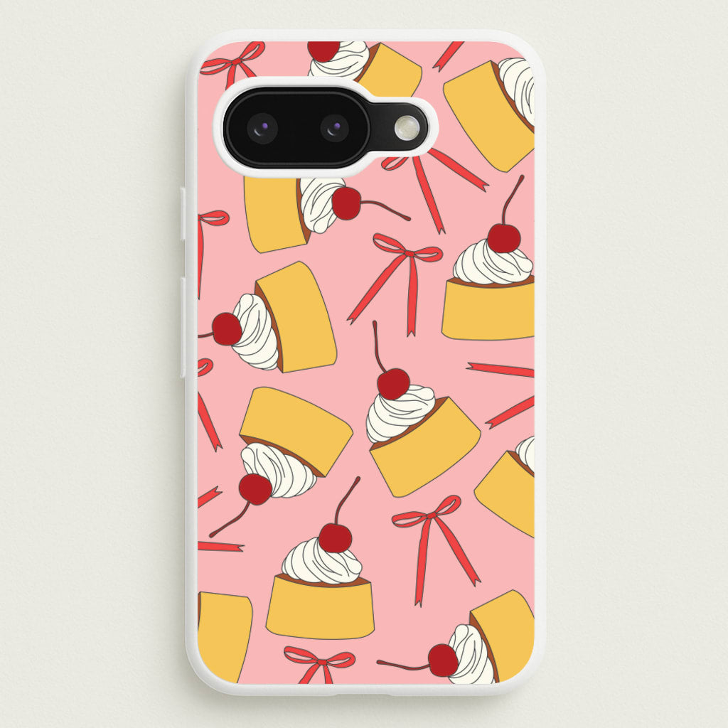 Coquette Bows And Pudding Pattern - Food Patterns Phone Case for Google Pixel 9a