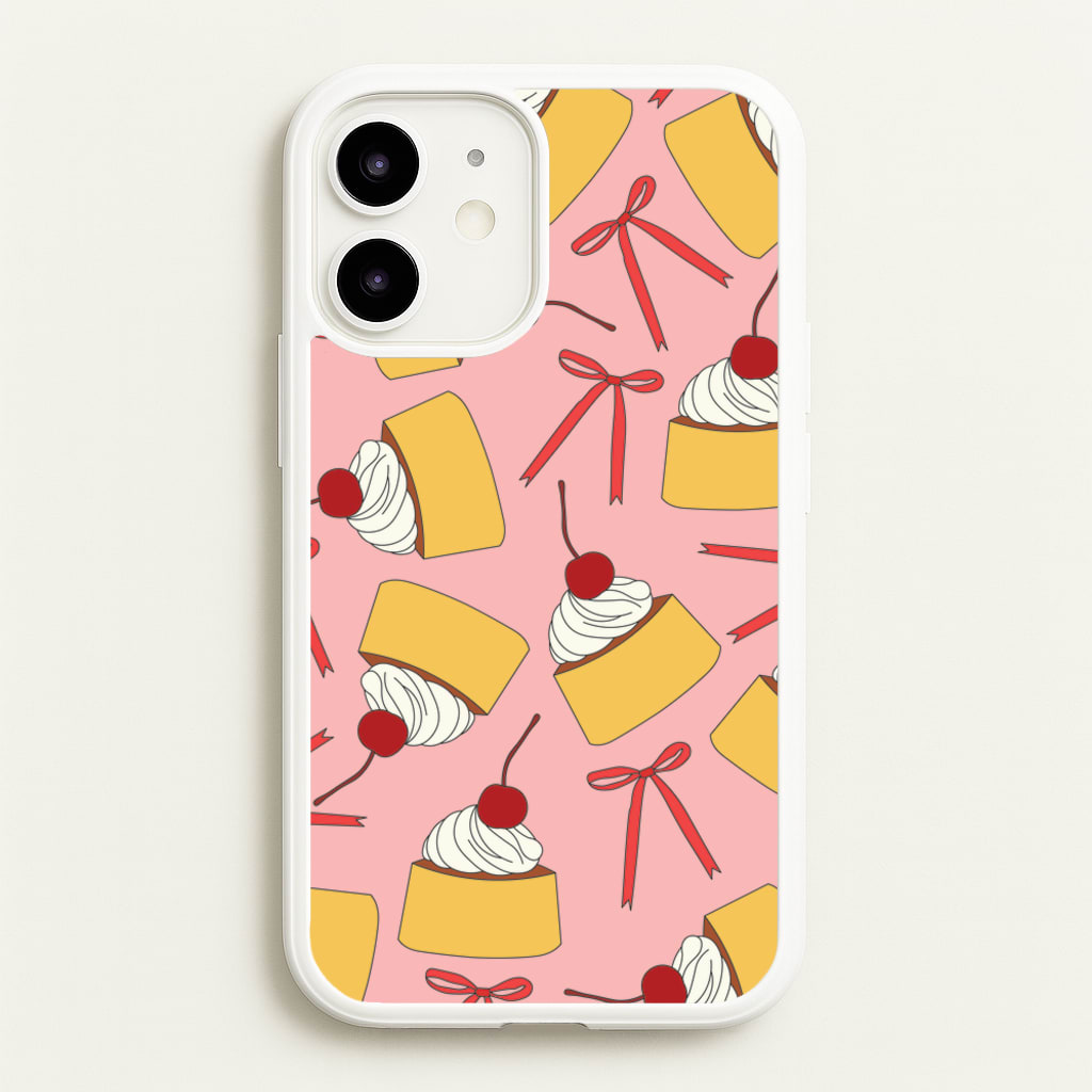 Coquette Bows And Pudding Pattern - Food Patterns Phone Case for iPhone 12 Mini