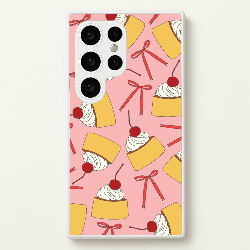 Coquette Bows And Pudding Pattern - Food Patterns Phone Case for Galaxy S24 Ultra