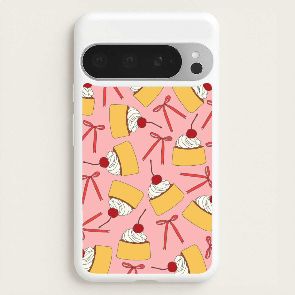 Coquette Bows And Pudding Pattern - Food Patterns Phone Case for Google Pixel 9 Pro XL