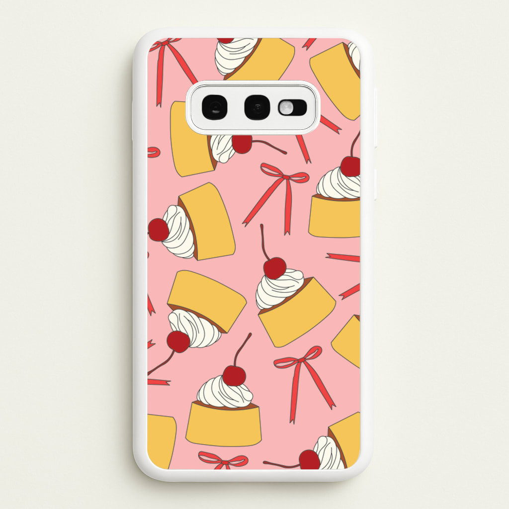Coquette Bows And Pudding Pattern - Food Patterns Phone Case for Galaxy S10e
